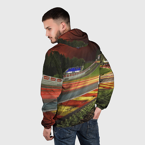 Мужская ветровка Chevrolet Corvette на гоночной трассе / 3D-Белый – фото 4