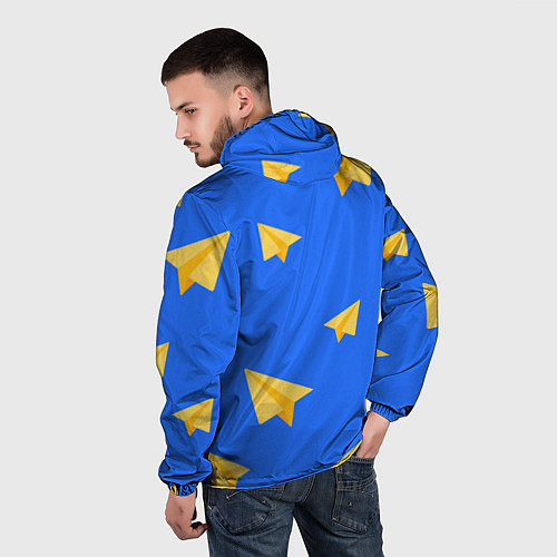 Мужская ветровка Желтый самолетик / 3D-Белый – фото 4