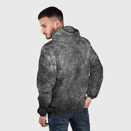 Мужская ветровка Абстракция - gray wall / 3D-Белый – фото 4