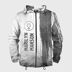 Ветровка с капюшоном мужская Marilyn Manson - white gradient по-вертикали, цвет: 3D-черный