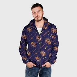 Ветровка с капюшоном мужская Mortal Kombat logo pattern, цвет: 3D-черный — фото 2