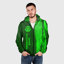 Ветровка с капюшоном мужская Tomodachi Game - green gradient по-вертикали, цвет: 3D-черный — фото 2