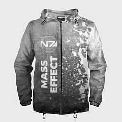 Ветровка с капюшоном мужская Mass Effect - grey gradient по-вертикали, цвет: 3D-черный