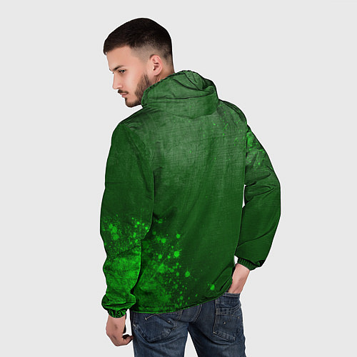 Мужская ветровка Powerwolf - green gradient вертикально / 3D-Черный – фото 4