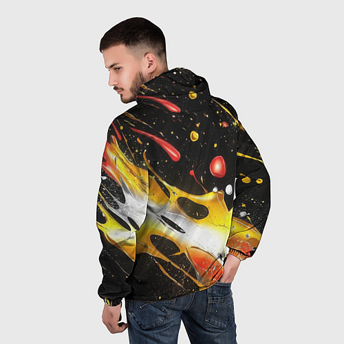 Мужская ветровка Текстура краска / 3D-Белый – фото 4