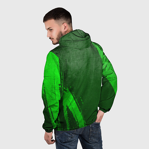Мужская ветровка Galatasaray - green gradient вертикально / 3D-Черный – фото 4