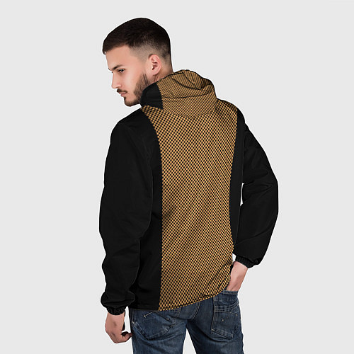 Мужская ветровка Чёрный с коричневым в горошек / 3D-Черный – фото 4