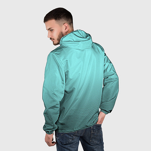 Мужская ветровка Градиент текстура с точками голубой / 3D-Черный – фото 4
