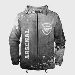 Ветровка с капюшоном мужская Arsenal - grey gradient вертикально, цвет: 3D-черный