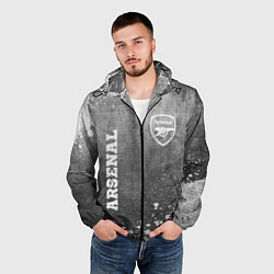 Ветровка с капюшоном мужская Arsenal - grey gradient вертикально, цвет: 3D-черный — фото 2