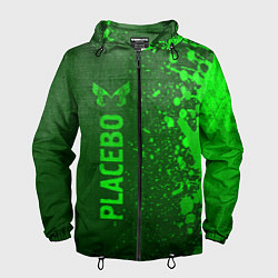 Ветровка с капюшоном мужская Placebo - green gradient по-вертикали, цвет: 3D-черный