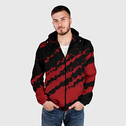 Ветровка с капюшоном мужская The color is red and black, цвет: 3D-черный — фото 2