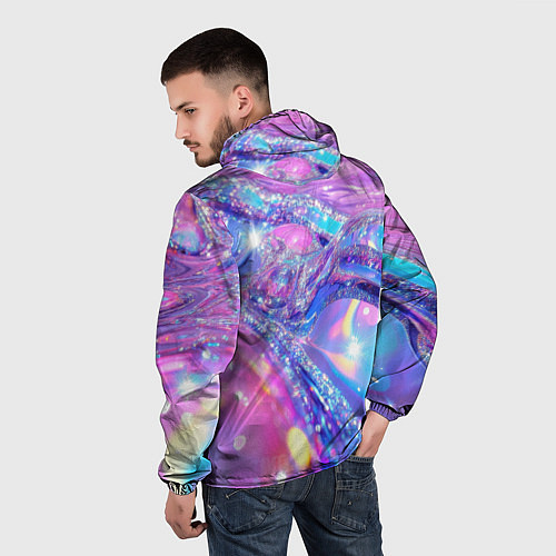 Мужская ветровка Розовые блестки / 3D-Белый – фото 4