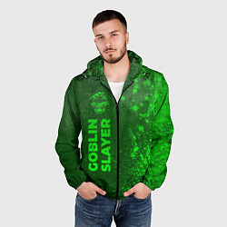 Ветровка с капюшоном мужская Goblin Slayer - green gradient по-вертикали, цвет: 3D-черный — фото 2