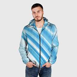 Ветровка с капюшоном мужская Акварель, цвет: 3D-черный — фото 2