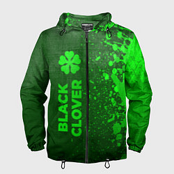 Ветровка с капюшоном мужская Black Clover - green gradient по-вертикали, цвет: 3D-черный