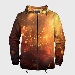 Ветровка с капюшоном мужская Золотая блестящая текстура, цвет: 3D-черный