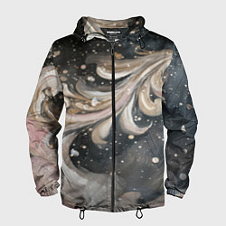 Ветровка с капюшоном мужская Бежевый объемный узор, цвет: 3D-черный