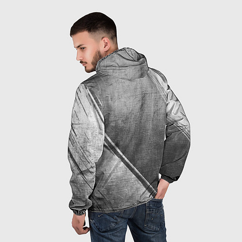 Мужская ветровка Akira - grey gradient вертикально / 3D-Черный – фото 4