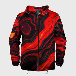 Ветровка с капюшоном мужская Срез магматической породы, цвет: 3D-черный