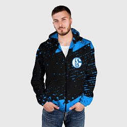 Ветровка с капюшоном мужская Schalke 04 fc blue color, цвет: 3D-черный — фото 2