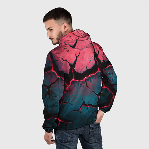 Мужская ветровка Объемные разломы текстура / 3D-Белый – фото 4
