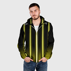 Ветровка с капюшоном мужская Neon yellow, цвет: 3D-белый — фото 2