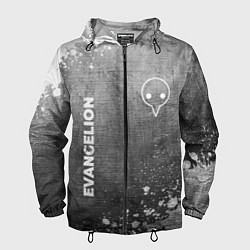 Ветровка с капюшоном мужская Evangelion - grey gradient вертикально, цвет: 3D-черный