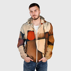 Ветровка с капюшоном мужская Фрагментированная композиция, цвет: 3D-белый — фото 2