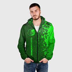 Ветровка с капюшоном мужская Danganronpa - green gradient по-вертикали, цвет: 3D-черный — фото 2