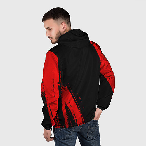 Мужская ветровка Danganronpa - red gradient вертикально / 3D-Черный – фото 4