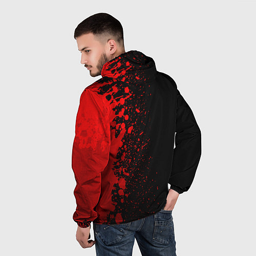 Мужская ветровка Radiohead - red gradient по-вертикали / 3D-Черный – фото 4