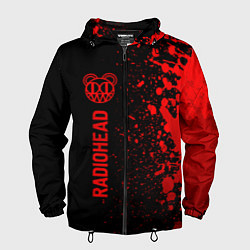 Ветровка с капюшоном мужская Radiohead - red gradient по-вертикали, цвет: 3D-черный