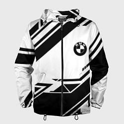 Ветровка с капюшоном мужская BMW geometry black, цвет: 3D-черный