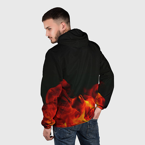 Мужская ветровка Doom огненная текстура / 3D-Белый – фото 4