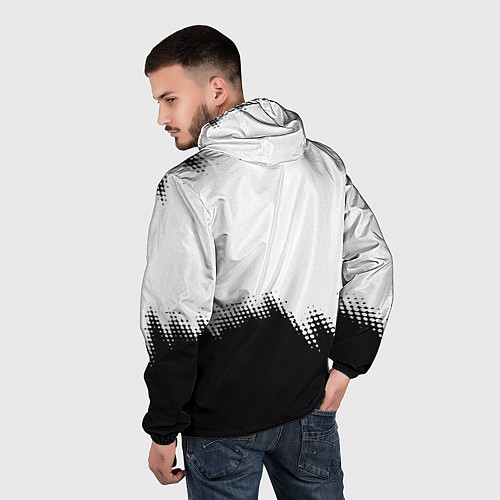 Мужская ветровка Monster energy чёрно белые краски / 3D-Белый – фото 4