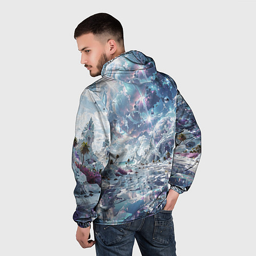 Мужская ветровка Фантастическая неизвестная планета / 3D-Белый – фото 4