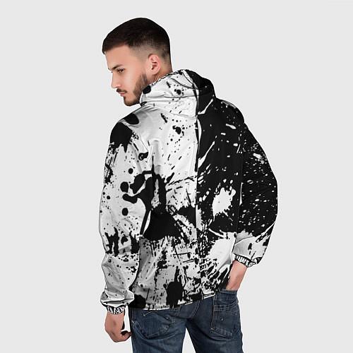 Мужская ветровка BMW черно белые краски / 3D-Белый – фото 4