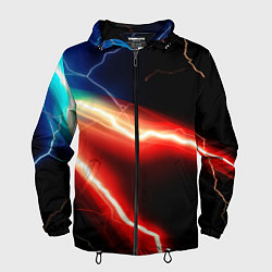 Ветровка с капюшоном мужская Lightning light, цвет: 3D-черный