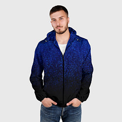 Ветровка с капюшоном мужская Волшебный чёрно-синий текстура напыление, цвет: 3D-черный — фото 2