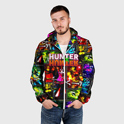 Ветровка с капюшоном мужская Hunter x hunter neon anime, цвет: 3D-белый — фото 2