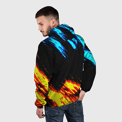 Мужская ветровка Monster energy текстура огненная / 3D-Белый – фото 4