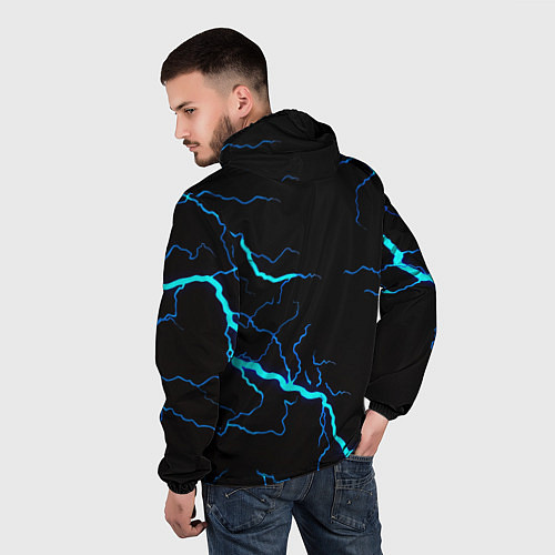 Мужская ветровка Monster energy неоновые молнии / 3D-Белый – фото 4
