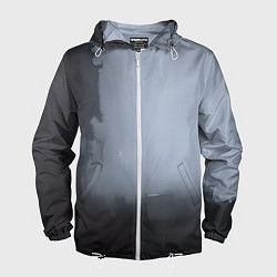 Ветровка с капюшоном мужская Абстракция с серым и черным, цвет: 3D-белый