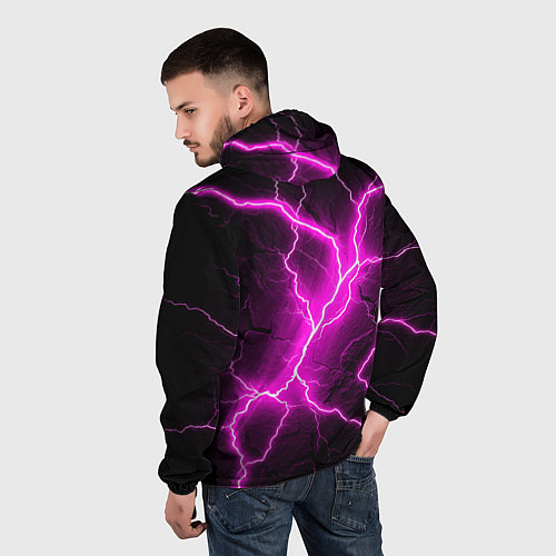 Мужская ветровка The color is pink and black / 3D-Белый – фото 4