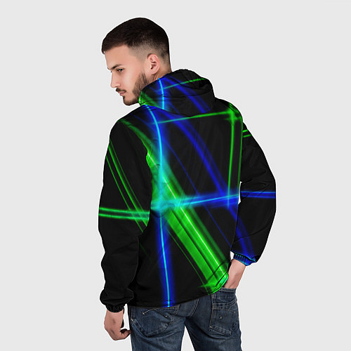 Мужская ветровка Color blue black green / 3D-Белый – фото 4