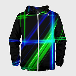 Ветровка с капюшоном мужская Color blue black green, цвет: 3D-белый