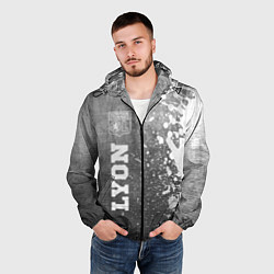 Ветровка с капюшоном мужская Lyon - grey gradient по-вертикали, цвет: 3D-черный — фото 2