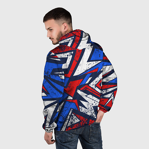 Мужская ветровка BMW - m colors / 3D-Белый – фото 4