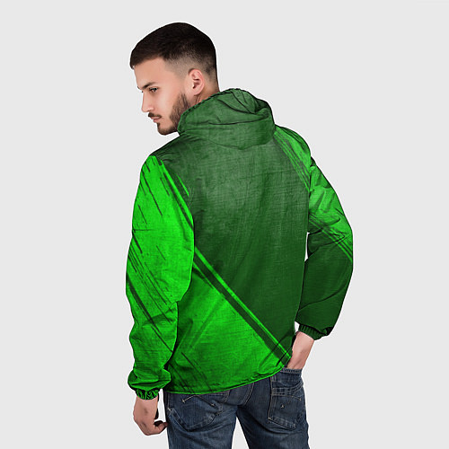 Мужская ветровка Akame ga Kill - green gradient вертикально / 3D-Черный – фото 4